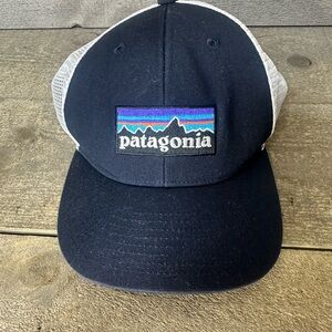 Patagonia Hat Snapback Trucker Cap Mesh Baseball Outdoor Hiking Trail Blue White